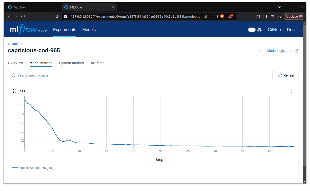 MLFlow Run loss